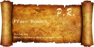 Pfarr Róbert névjegykártya
